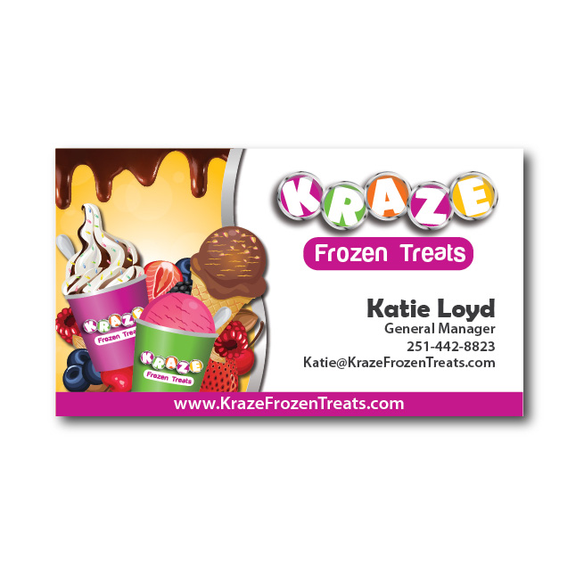 Kraze Frozen Treats Business Card Design