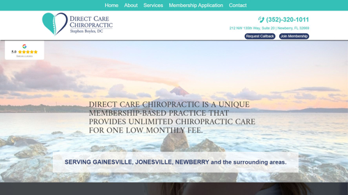 Direct Care Chiropractic website design