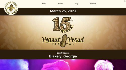 Peanut Proud Festival website design