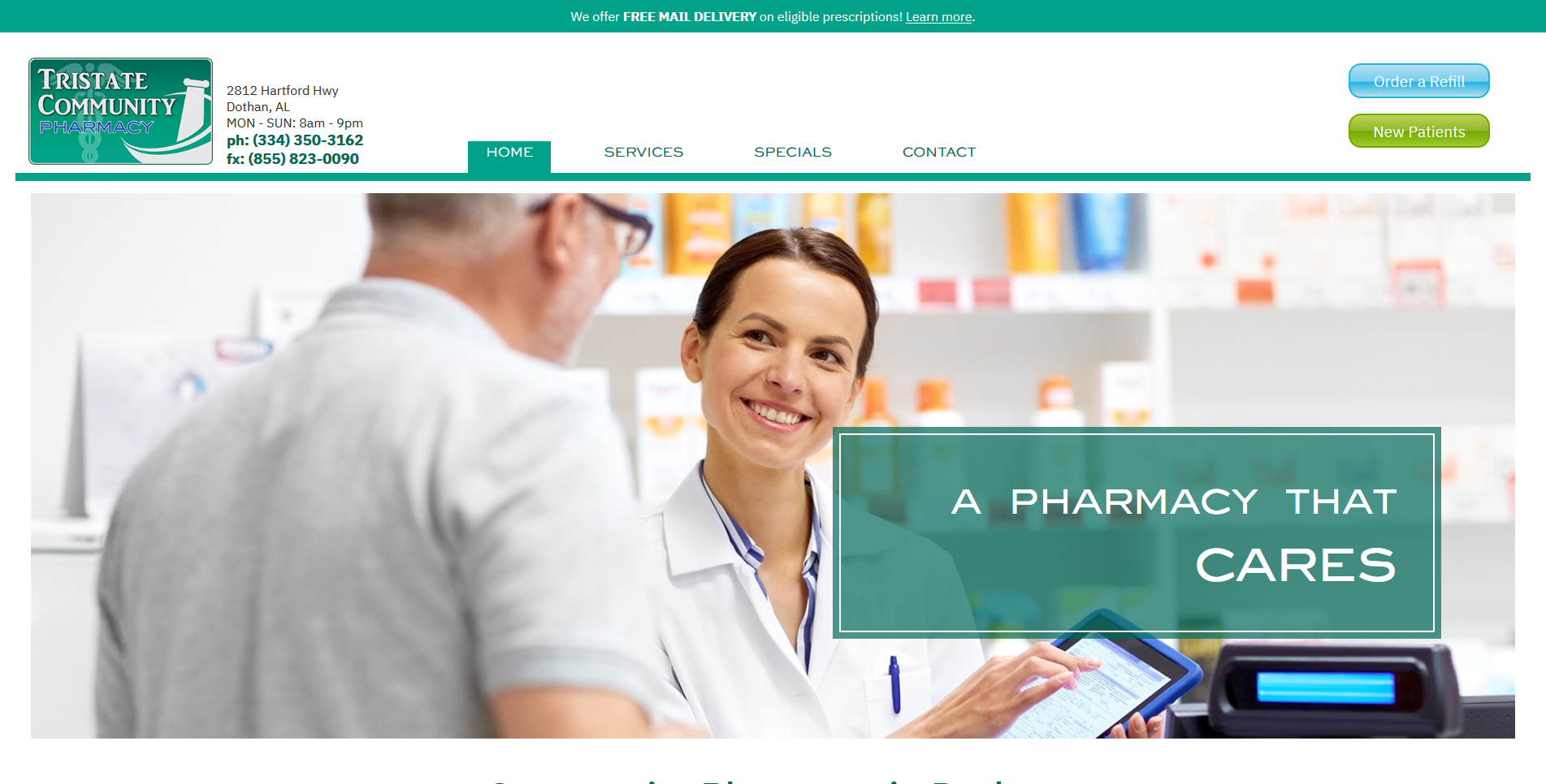 Tristate Community Pharmacy, a website design